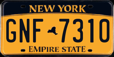 NY license plate GNF7310