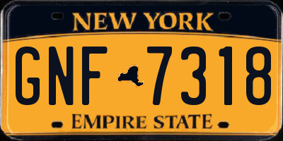 NY license plate GNF7318