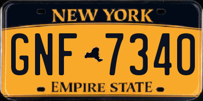 NY license plate GNF7340