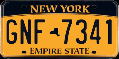 NY license plate GNF7341