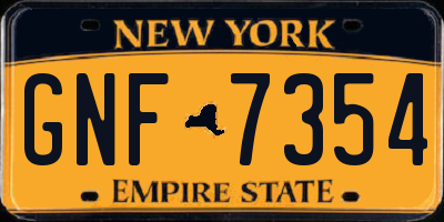 NY license plate GNF7354