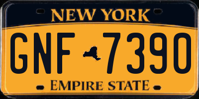 NY license plate GNF7390