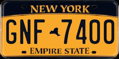 NY license plate GNF7400