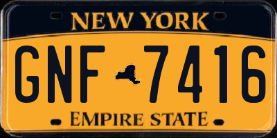 NY license plate GNF7416