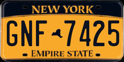 NY license plate GNF7425