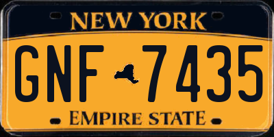 NY license plate GNF7435