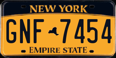 NY license plate GNF7454
