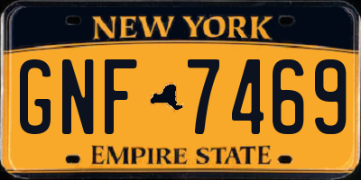 NY license plate GNF7469