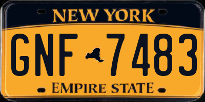 NY license plate GNF7483