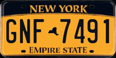 NY license plate GNF7491
