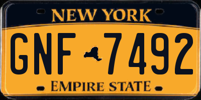 NY license plate GNF7492