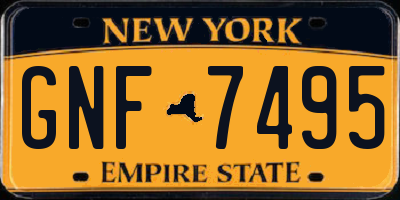 NY license plate GNF7495