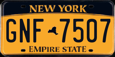 NY license plate GNF7507