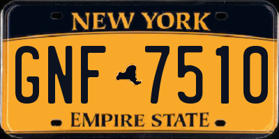 NY license plate GNF7510