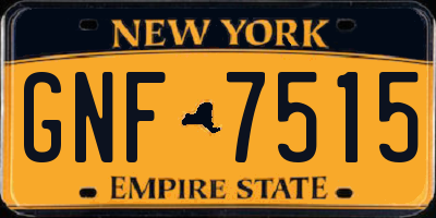 NY license plate GNF7515