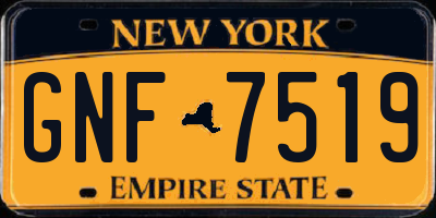 NY license plate GNF7519