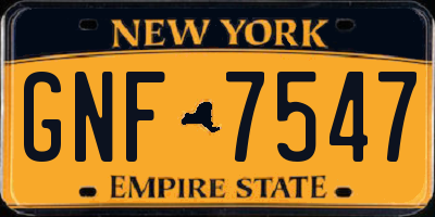 NY license plate GNF7547