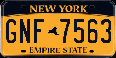 NY license plate GNF7563