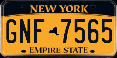 NY license plate GNF7565