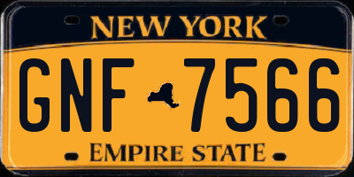 NY license plate GNF7566