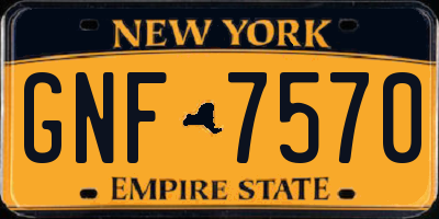 NY license plate GNF7570