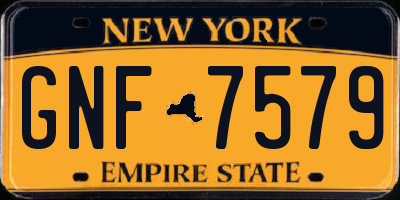NY license plate GNF7579