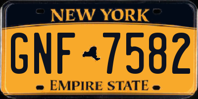 NY license plate GNF7582