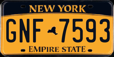 NY license plate GNF7593