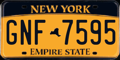 NY license plate GNF7595