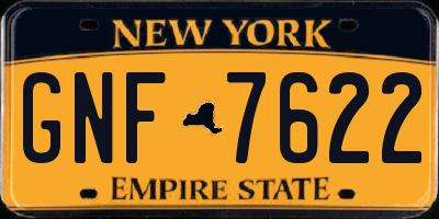 NY license plate GNF7622