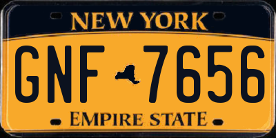NY license plate GNF7656