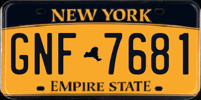 NY license plate GNF7681