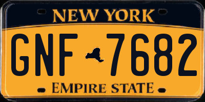 NY license plate GNF7682