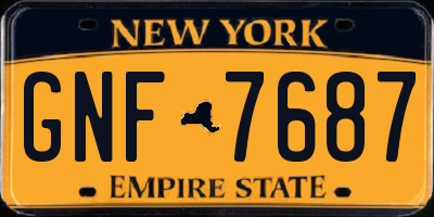 NY license plate GNF7687