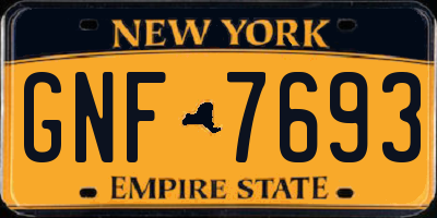 NY license plate GNF7693
