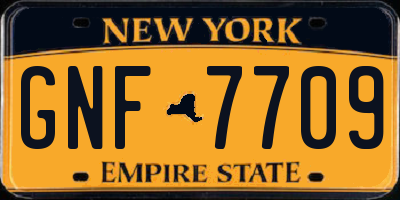 NY license plate GNF7709