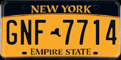 NY license plate GNF7714