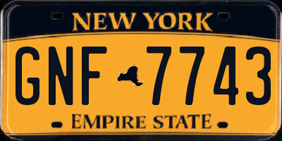 NY license plate GNF7743