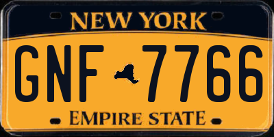 NY license plate GNF7766