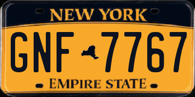 NY license plate GNF7767