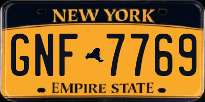 NY license plate GNF7769