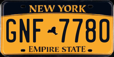 NY license plate GNF7780