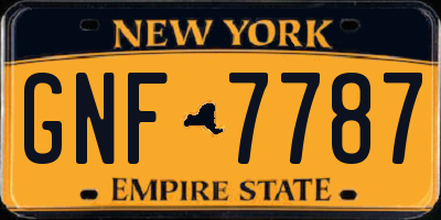 NY license plate GNF7787