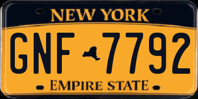 NY license plate GNF7792