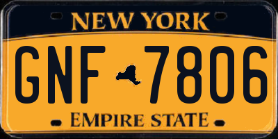 NY license plate GNF7806