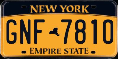 NY license plate GNF7810