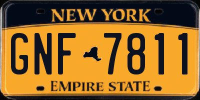 NY license plate GNF7811