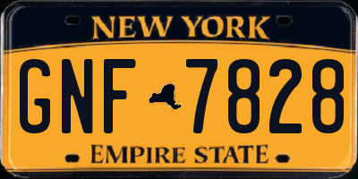 NY license plate GNF7828