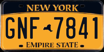 NY license plate GNF7841