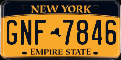 NY license plate GNF7846